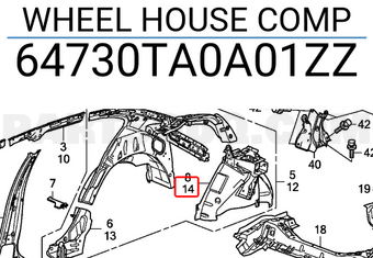 Honda 64730TA0A01ZZ WHEEL HOUSE COMP