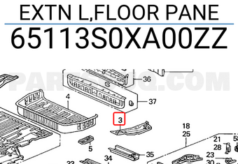 Honda 65113S0XA00ZZ EXTN L,FLOOR PANE