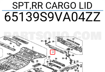 Honda 65139S9VA04ZZ SPT,RR CARGO LID