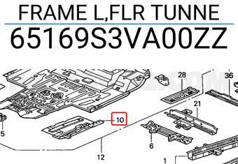 Honda 65169S3VA00ZZ FRAME L,FLR TUNNE