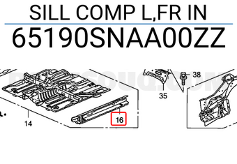 Honda 65190SNAA00ZZ SILL COMP L,FR IN
