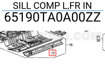 Honda 65190TA0A00ZZ SILL COMP L,FR IN