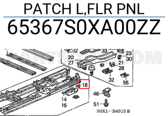 Honda 65367S0XA00ZZ PATCH L,FLR PNL