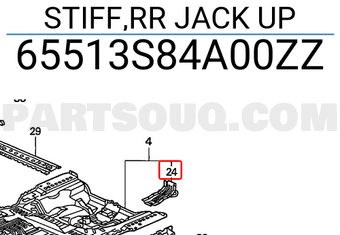 Honda 65513S84A00ZZ STIFF,RR JACK UP
