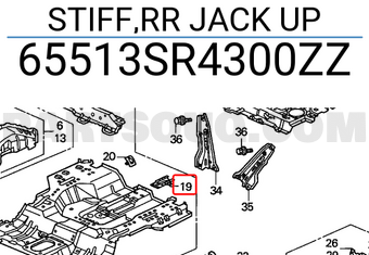Honda 65513SR4300ZZ STIFF,RR JACK UP