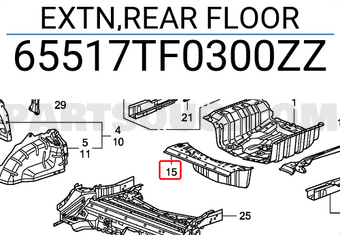 Honda 65517TF0300ZZ EXTN,REAR FLOOR