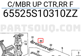 Honda 65525S10310ZZ C/MBR UP CTR,RR F