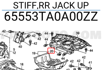 Honda 65553TA0A00ZZ STIFF,RR JACK UP