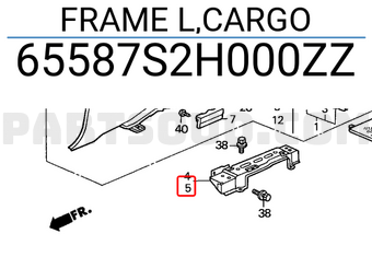 Honda 65587S2H000ZZ FRAME L,CARGO