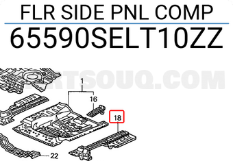 Honda 65590SELT10ZZ FLR SIDE PNL COMP
