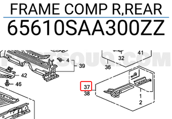 Honda 65610SAA300ZZ FRAME COMP R,REAR