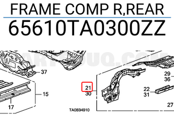 Honda 65610TA0300ZZ FRAME COMP R,REAR