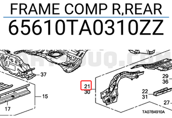 Honda 65610TA0310ZZ FRAME COMP R,REAR