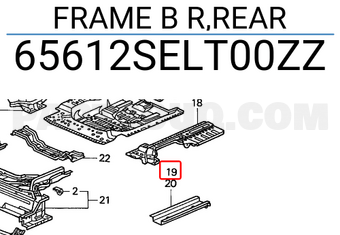 Honda 65612SELT00ZZ FRAME B R,REAR