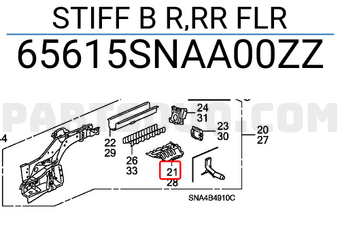 Honda 65615SNAA00ZZ STIFF B R,RR FLR