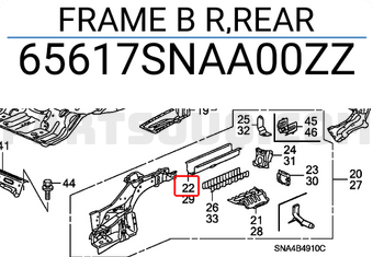Honda 65617SNAA00ZZ FRAME B R,REAR