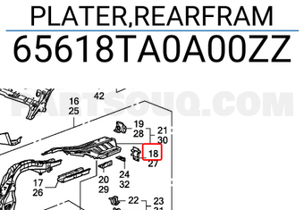 Honda 65618TA0A00ZZ PLATER,REARFRAM