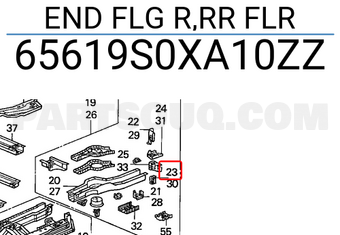 Honda 65619S0XA10ZZ END FLG R,RR FLR