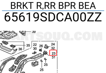 Honda 65619SDCA00ZZ BRKT R,RR BPR BEA