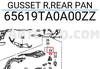 Honda 65619TA0A00ZZ GUSSET R,REAR PAN