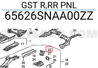 Honda 65626SNAA00ZZ GST R,RR PNL