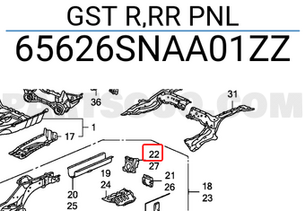 Honda 65626SNAA01ZZ GST R,RR PNL