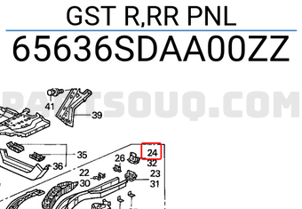 Honda 65636SDAA00ZZ GST R,RR PNL