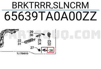 Honda 65639TA0A00ZZ BRKTRRR,SLNCRM