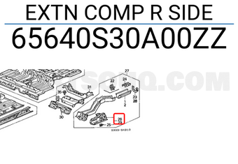 Honda 65640S30A00ZZ EXTN COMP R SIDE