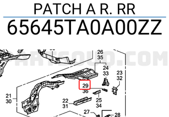 Honda 65645TA0A00ZZ PATCH A R. RR