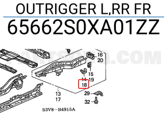 Honda 65662S0XA01ZZ OUTRIGGER L,RR FR