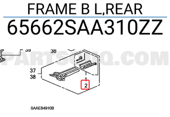 Honda 65662SAA310ZZ FRAME B L,REAR