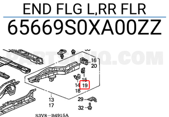 Honda 65669S0XA00ZZ END FLG L,RR FLR