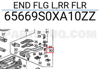 Honda 65669S0XA10ZZ END FLG L,RR FLR