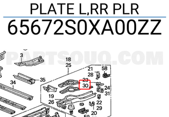 Honda 65672S0XA00ZZ PLATE L,RR PLR