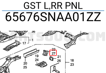 Honda 65676SNAA01ZZ GST L,RR PNL