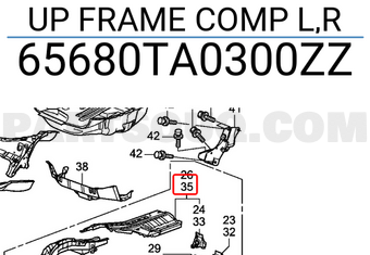 Honda 65680TA0300ZZ UP FRAME COMP L,R