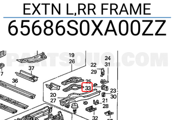 Honda 65686S0XA00ZZ EXTN L,RR FRAME
