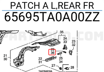 Honda 65695TA0A00ZZ PATCH A L,REAR FR