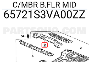 Honda 65721S3VA00ZZ C/MBR B,FLR MID