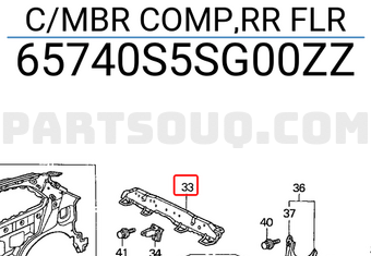 Honda 65740S5SG00ZZ C/MBR COMP,RR FLR