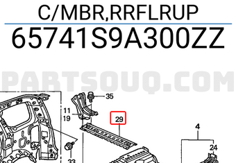 Honda 65741S9A300ZZ C/MBR,RRFLRUP