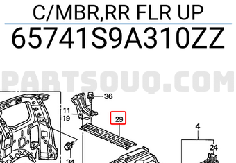 Honda 65741S9A310ZZ C/MBR,RR FLR UP