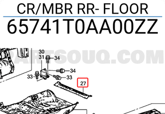 Honda 65741T0AA00ZZ CR/MBR RR- FLOOR