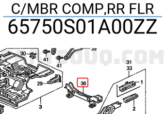 Honda 65750S01A00ZZ C/MBR COMP,RR FLR