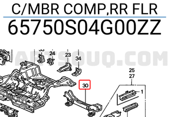 Honda 65750S04G00ZZ C/MBR COMP,RR FLR
