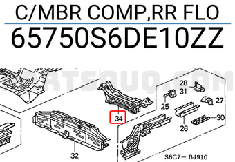 Honda 65750S6DE10ZZ C/MBR COMP,RR FLO
