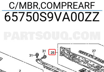 Honda 65750S9VA00ZZ C/MBR,COMPREARF