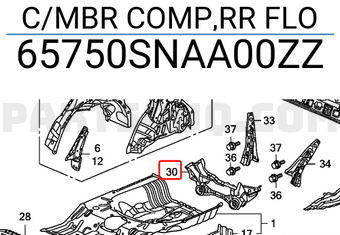 Honda 65750SNAA00ZZ C/MBR COMP,RR FLO