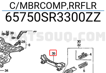Honda 65750SR3300ZZ C/MBRCOMP,RRFLR